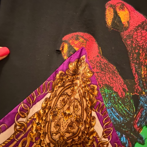 Unique custom-made t-shirt dress with Hermes scarf by Dry Clean Only - Picture 2 of 3